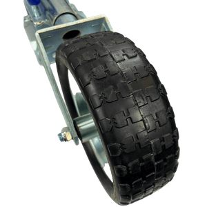 Jockey Wheel Swivel with U Handle Pneumatic Tyre Extra Wide 85mm