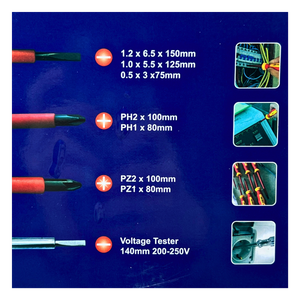 Electrical / Electricians Screwdriver Set 8Pce