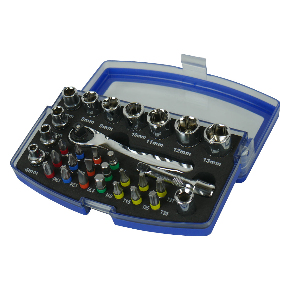Mini Socket & Bit Set 31 Piece with Carry Case AMS30232 | AutoMegaStore