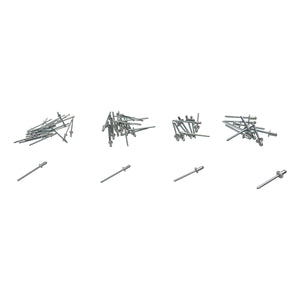 Hand Rivet Gun With 60 Rivets | 4 Interchangeable Nozzles | Spring Loaded