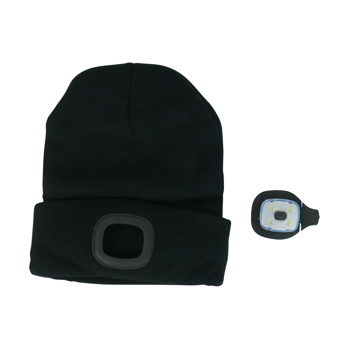 LED Beanie Light with USB Charging Black