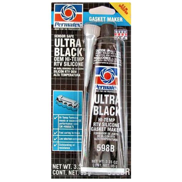 Oil Resistant Rtv Permatex Ultra Black RTV Silicone Gasket Maker Oil Resistant 95g ...