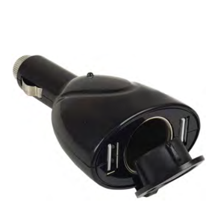 Cigarette Lighter Socket with Dual USB & Dust Proof Cap