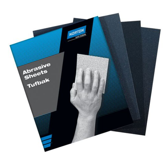 Norton Tufbak Wet & Dry Sandpaper Sheets 220 Grit 50 Pack