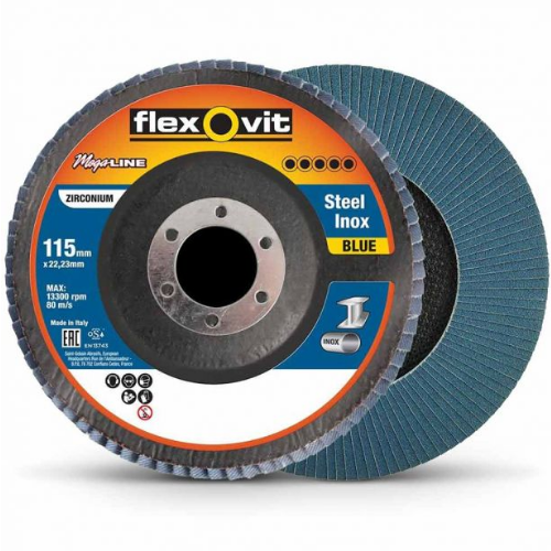 FlexOvit MegaLine Zirconia Flap Disc 40 Grit 4” 100mm