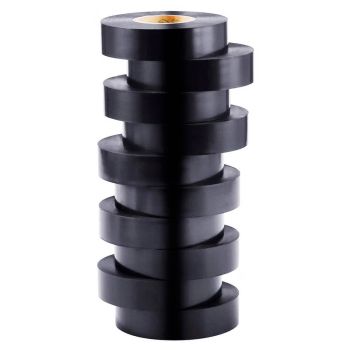 Insulation Tape 18mm x 20m Black Roll 10 Pack