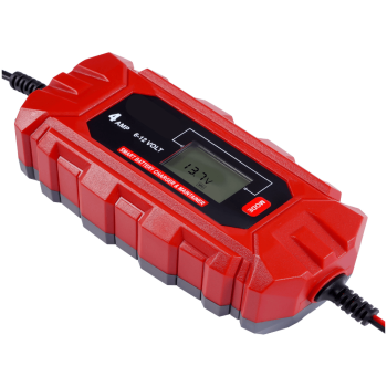 Battery Charger 4 AMP 6/12 Volt - Lithium Capable - 10 Stage Smart Charger & Maintainer