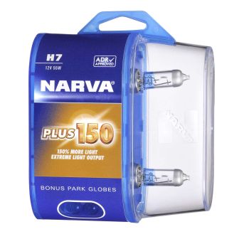 Narva H7 12V 55W Plus150 Halogen Headlight Globes (Bl2)