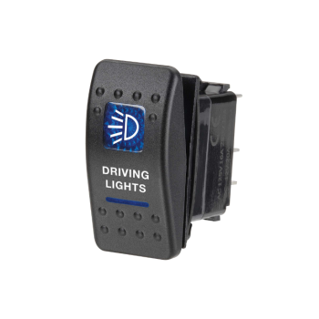 Narva 12 Volt Illuminated Off/On Sealed Rocker Switch With “Driving Lights” Symbol (Blue)