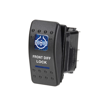 Narva 12 Volt Illuminated Off/On Sealed Rocker Switch With Front Diff Lock Symbol (Blue)