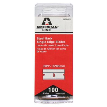 American Line Single Edge Razor Blades .009” / .2286mm 100 Pack 