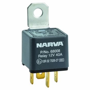 Narva 12V 50A Normally Open 4 Pin Relay With Resistor (Blister Pack Of 1)