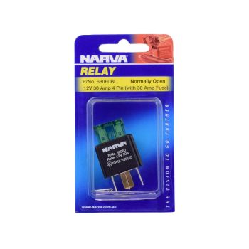 Narva 12V 30A 4 Pin Fused Relay (Blister Pack Of 1)