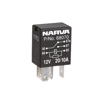 Narva 12V 20A/10A Change-Over 5 Pin Relay With Resistor