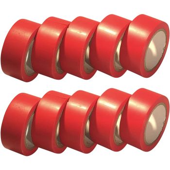 Nitto PVC Tape 18mm x 20m Red 10 Pack