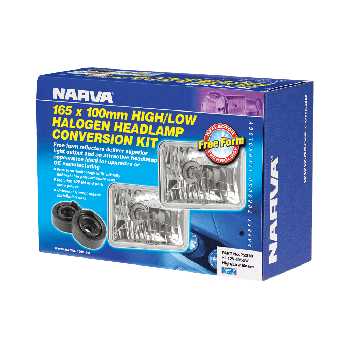 Narva H4 165 x 100mm 12V 60/55W
High/Low Beam Free Form Halogen
Headlamp Conversion Kit