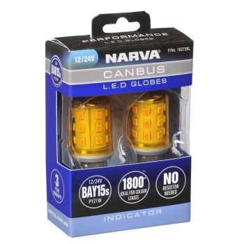 Narva 12V BAU15S Resistor Free LED Indicator Globes (2)