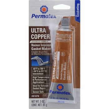 Permatex Ultra Copper Maximum Temperature RTV Silicone Gasket Maker 85g 