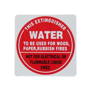 Water Type Fire Extinguisher Location Sign 