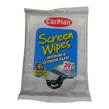 Carplan Interior & Exterior Screen Wipes 20 per pack