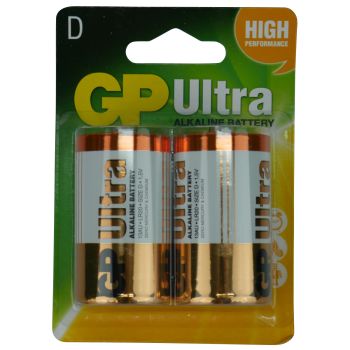 GP Alkaline – D Battery Pack of 2