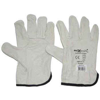 Rigger Gloves Natural Black Leather Band XL 