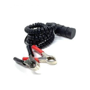 Lion Cigarette Auxiliary Socket with 12ft Coil Cord & Battery Clamps