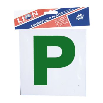 Lion P Plates Magnetic Green NSW/QLD 2pk