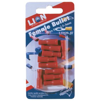 Lion Red Female Bullet Terminals Red 2.5mm-3mm