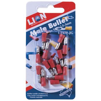 Lion Male Bullet Terminals 2.5mm-3mm 14 Piece 