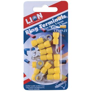 Lion Ring Terminals Yellow 11pc