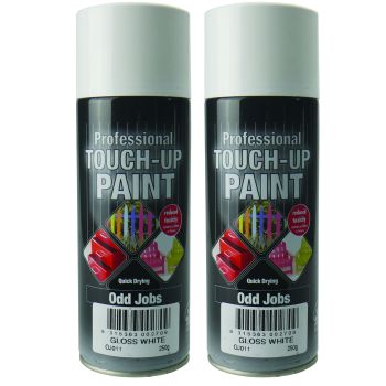 Twin Pack 250G Gloss White Odd Jobs Quick Drying Professional Touch-Up Paint