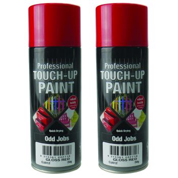Twin Pack 250G Gloss Red Odd Jobs Quick Drying Professional Touch-Up Paint