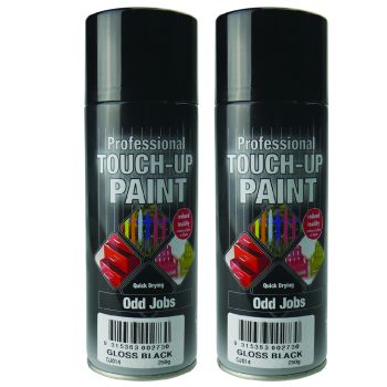 Twin Pack 250G Gloss Black Odd Jobs Quick Drying Professional Touch-Up Paint