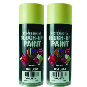 Twin Pack 250G Ivory Odd Jobs Quick Drying Professional Touch-Up Paint