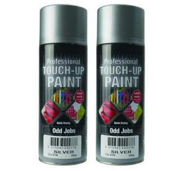 Twin Pack 250G Silver Odd Jobs Quick Drying Professional Touch-Up Paint