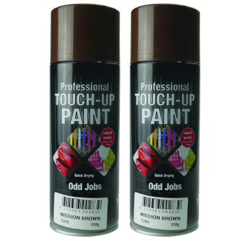 Twin Pack 250G Mission Brown Odd Jobs Quick Drying Professional Touch-Up Paint