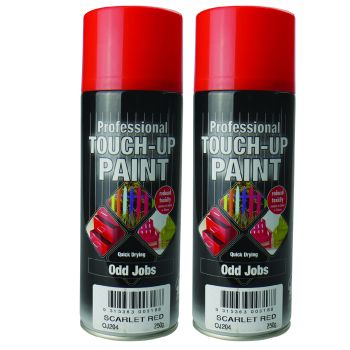 Twin Pack 250G Scarlet Red Odd Jobs Quick Drying Professional Touch-Up Paint