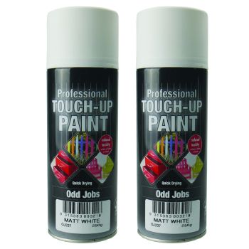 Twin Pack 250G Matt White Odd Jobs Quick Drying Professional Touch-Up Paint