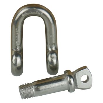 D Shackle Rated 8mm 450kg Marine Grade Stainless Steel 