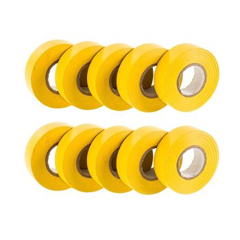 Nitto PVC Tape 18mm x 20m Yellow 10 Pack