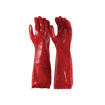 Red Chemical Gloves PVC Pair 