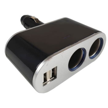 Twin Cigarette Lighter Sockets with Dual USB