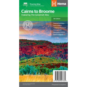 Hema Savannah Way - Cairns To Broome Map
