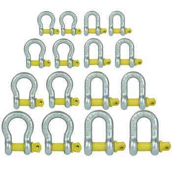 Shackle Packle  11-19mm D and Bow Shackles  16 Piece Assortment