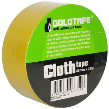 Cloth Gaffer Tape Yellow 48mm x 25m 