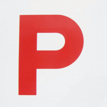 P Plates Magnetic White W/RED P
