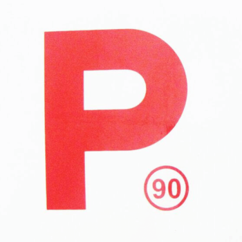 Magnetic P Plates White & Red P - 90 Speed