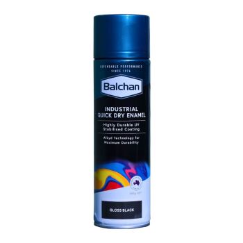 Balchan Quick Dry Industrial Enamel Paint Gloss Black 400g