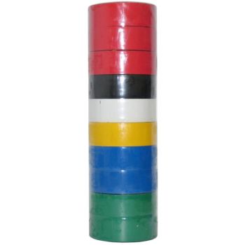 Insulation Tape Rainbow PVC 10 Pack 18mm x 10m